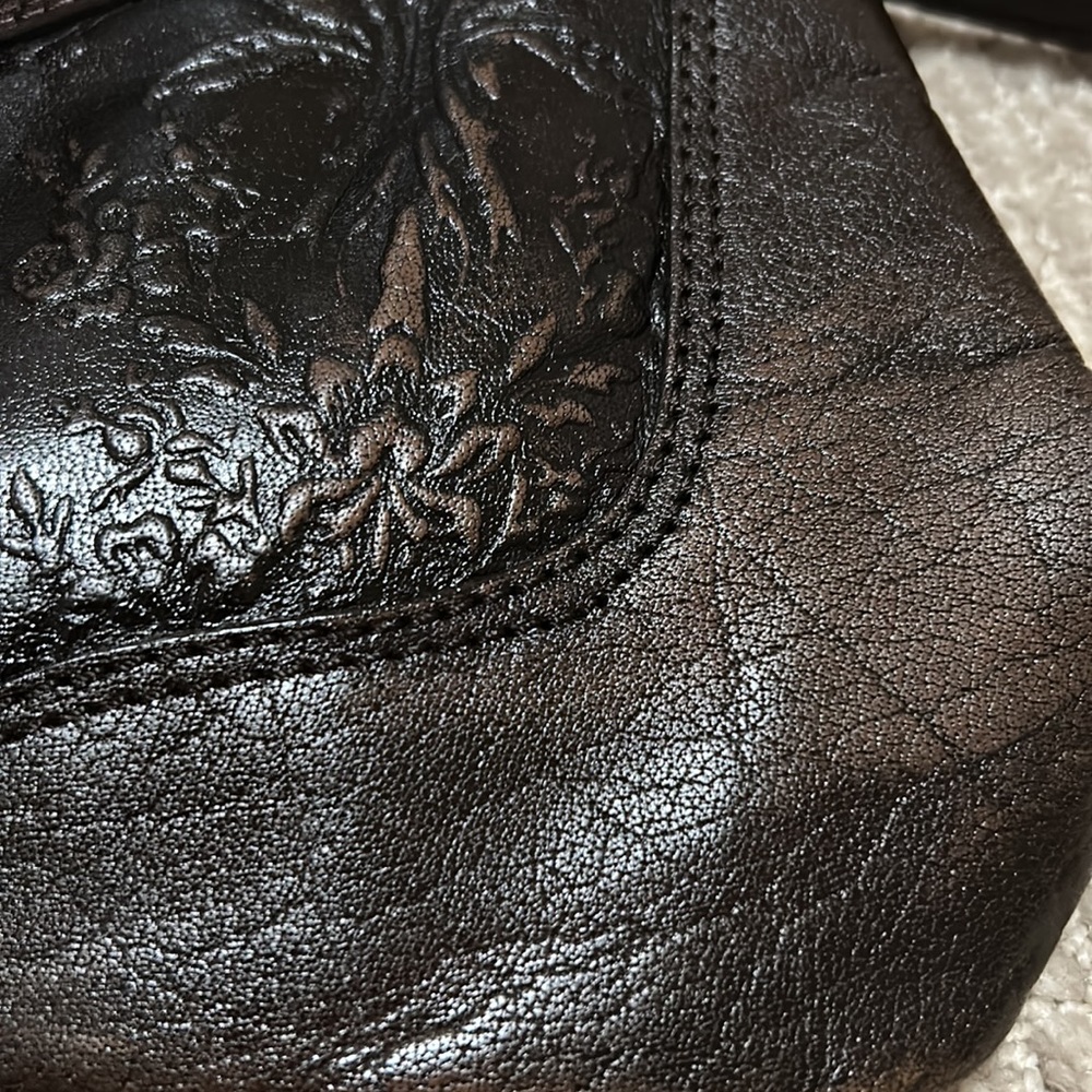 Leather Laura Ashley handbag-dk. Brown - Picture 5 of 13